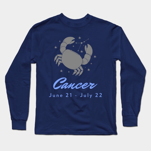 Cancer Zodiac Sign Long Sleeve T-Shirt by Conundrum Cracker